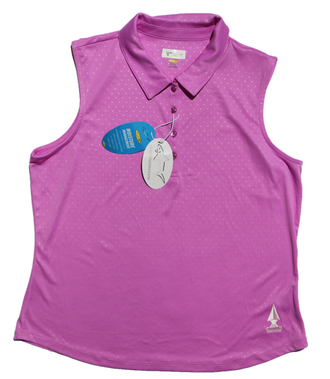 Picture of Greg Norman Embossed Dot Sleeveless Polo - Orchid