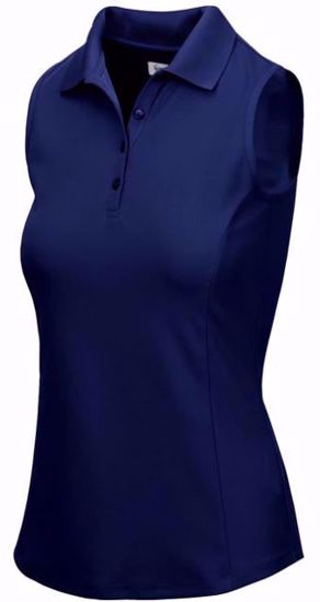 Greg Norman Women's Sleeveless Protek Micro Pique Polo w/ Nehoiden Logo - Navy 