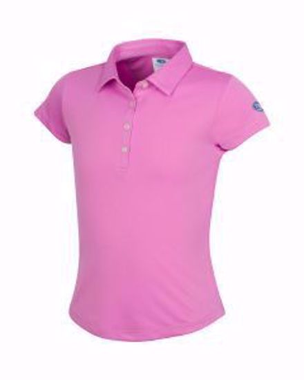 Picture of Girls U.S. Kids Golf Collection by Greg Norman ML75 Solid Polo w/Nehoiden Logo - Light Magenta