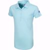 Picture of Girls U.S. Kids Golf Collection by Greg Norman Micro Stripe Polo w/Nehoiden Logo - Aqua Stream