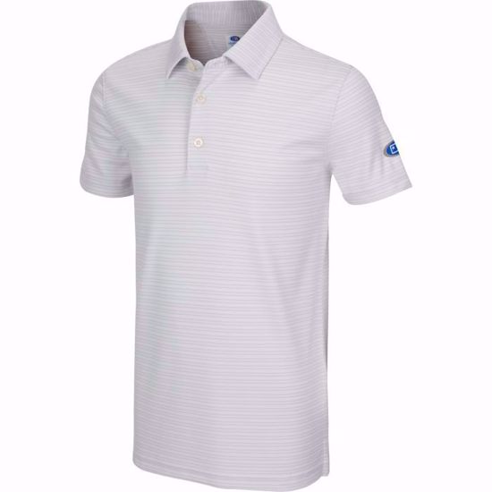 Picture of Boys U.S. Kids Golf Collection by Greg Norman Micro Stripe Polo w/Nehoiden Logo - Shark Gray