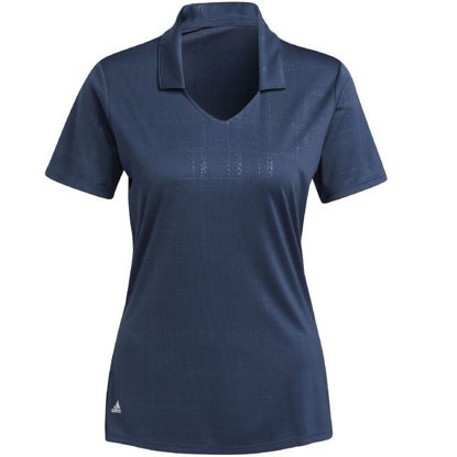 Picture of Adidas Women's Embossed Plaid SS Polo Shirt w/ Nehoiden Logo